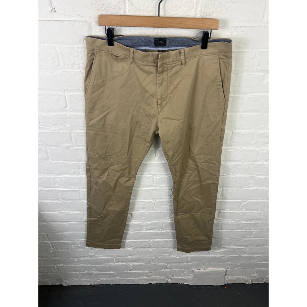 J. Crew Men's Straight Leg Chino Pants Flat Front Tan Khakis Size W34 x L30